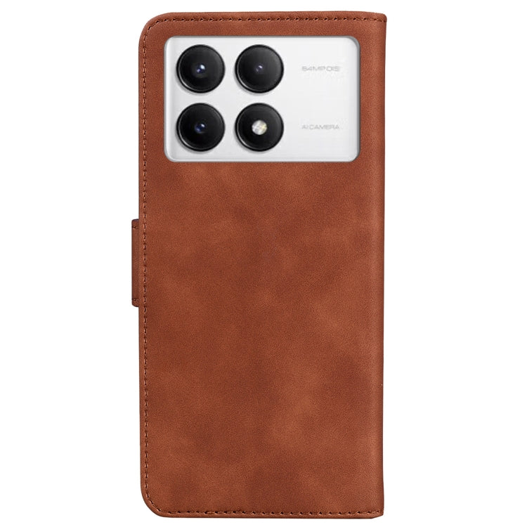 For Xiaomi Poco F6 Pro Skin Feel Pure Color Flip Leather Phone Case