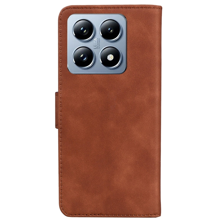 For Xiaomi 14T Skin Feel Pure Color Flip Leather Phone Case