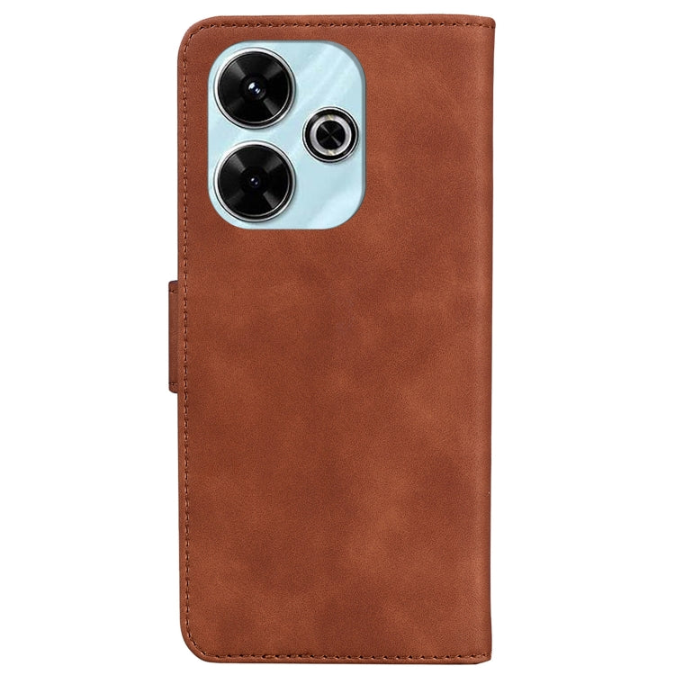 For Redmi 13 4G Skin Feel Pure Color Flip Leather Phone Case