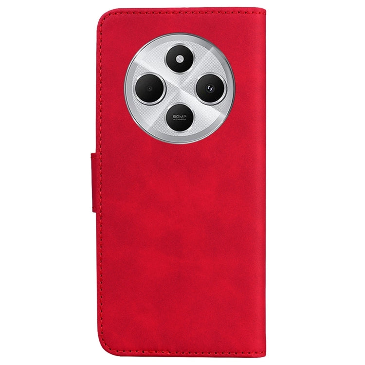 For Redmi 14C 4G Skin Feel Pure Color Flip Leather Phone Case