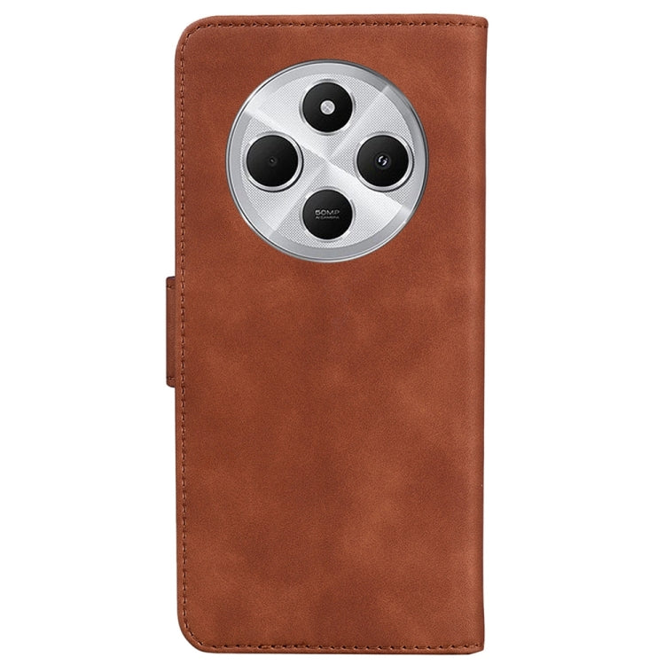 For Redmi 14C 4G Skin Feel Pure Color Flip Leather Phone Case