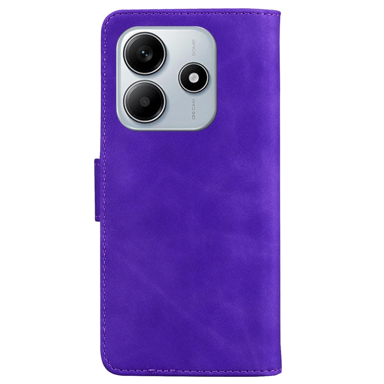 For Redmi Note 14 5G Skin Feel Pure Color Flip Leather Phone Case