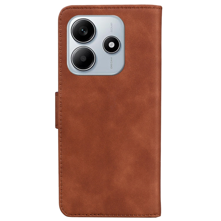 For Redmi Note 14 5G Skin Feel Pure Color Flip Leather Phone Case