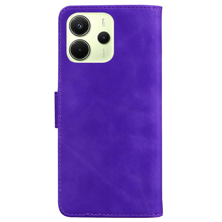 For Redmi Note 14 4G 163.25mm Skin Feel Pure Color Flip Leather Phone Case
