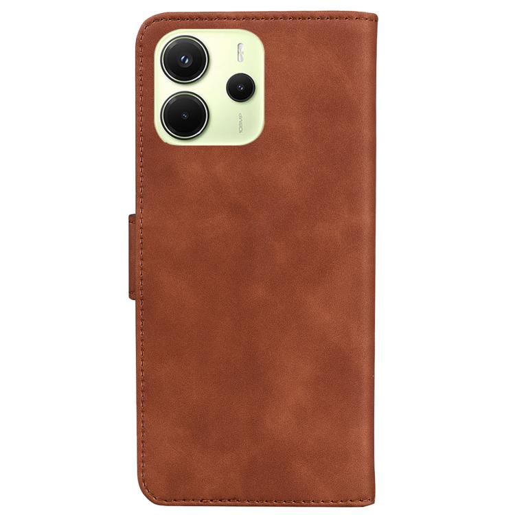 For Redmi Note 14 4G 163.25mm Skin Feel Pure Color Flip Leather Phone Case