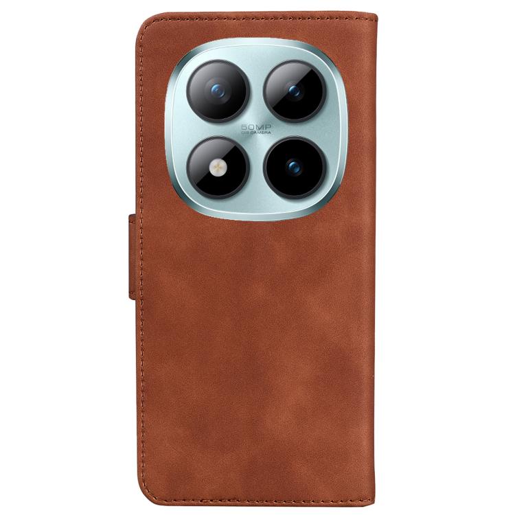 For Redmi Note 15 Pro+ 5G 163.3mm / Poco M8 Pro 5G Skin Feel Pure Color Flip Leather Phone Case