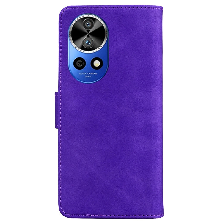 For Huawei nova 12 Pro Skin Feel Pure Color Flip Leather Phone Case