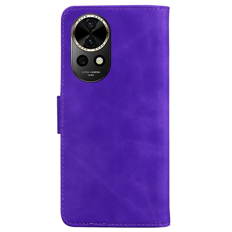 For Huawei nova 12 Skin Feel Pure Color Flip Leather Phone Case