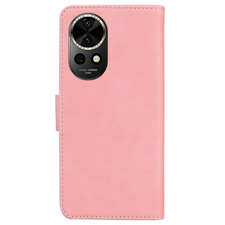 For Huawei nova 12 Skin Feel Pure Color Flip Leather Phone Case