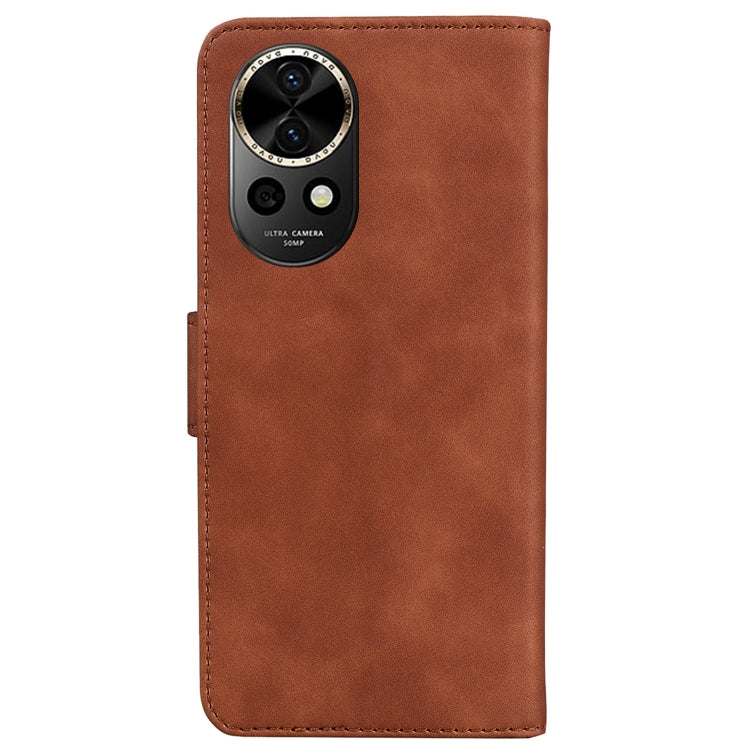 For Huawei nova 12 Skin Feel Pure Color Flip Leather Phone Case