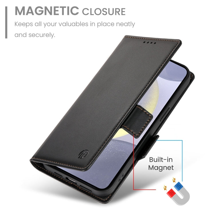 For Samsung Galaxy S24+ 5G Side Buckle Magnetic Frosted Leather Phone Case