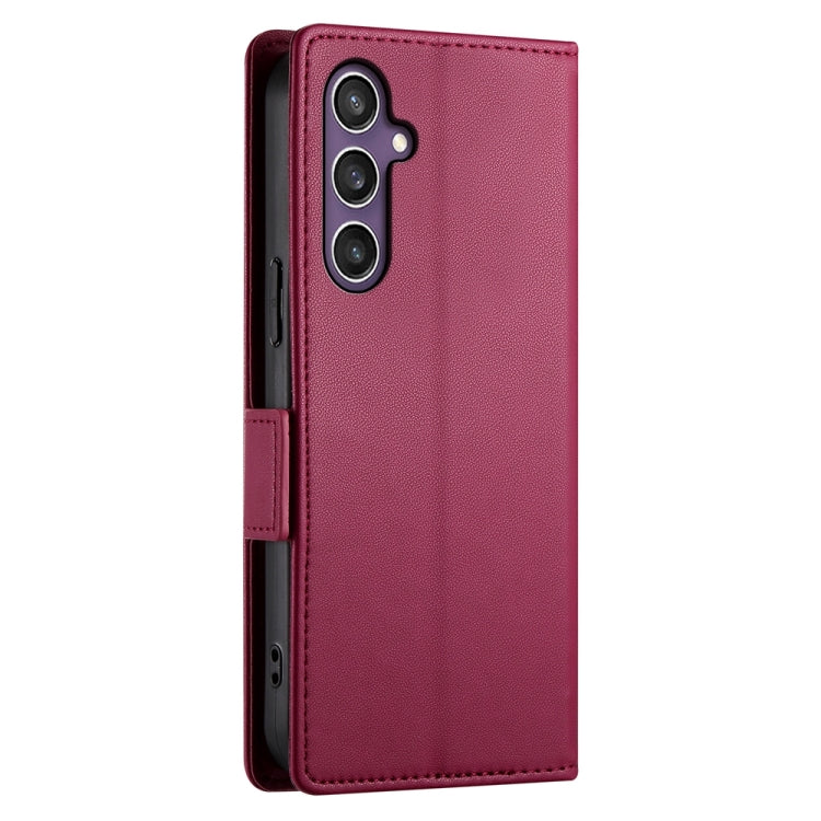 For Samsung Galaxy S24+ 5G Side Buckle Magnetic Frosted Leather Phone Case