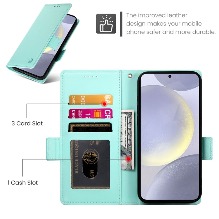 For Samsung Galaxy S24+ 5G Side Buckle Magnetic Frosted Leather Phone Case