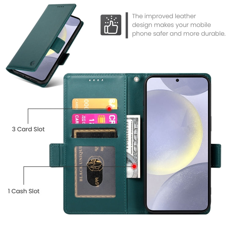 For Samsung Galaxy S24+ 5G Side Buckle Magnetic Frosted Leather Phone Case