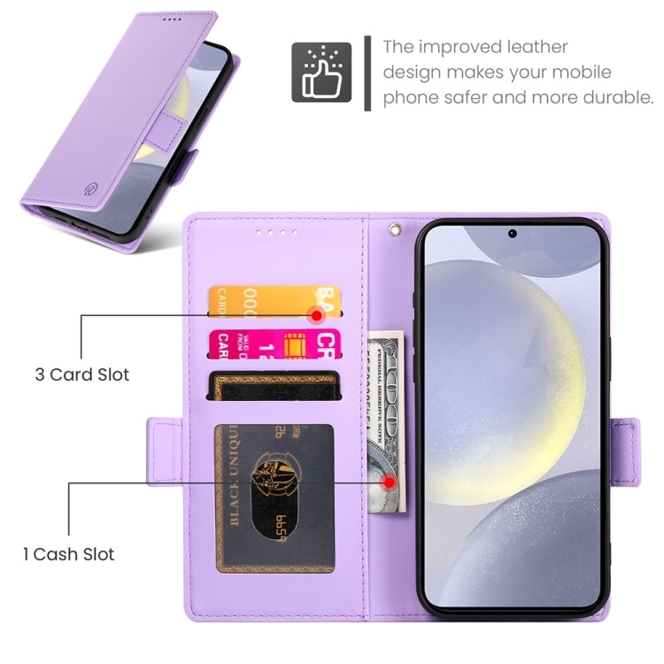 For Samsung Galaxy S24+ 5G Side Buckle Magnetic Frosted Leather Phone Case