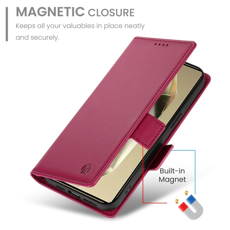 For Samsung Galaxy S24 Ultra 5G Side Buckle Magnetic Frosted Leather Phone Case