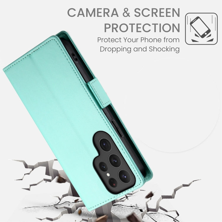 For Samsung Galaxy S24 Ultra 5G Side Buckle Magnetic Frosted Leather Phone Case