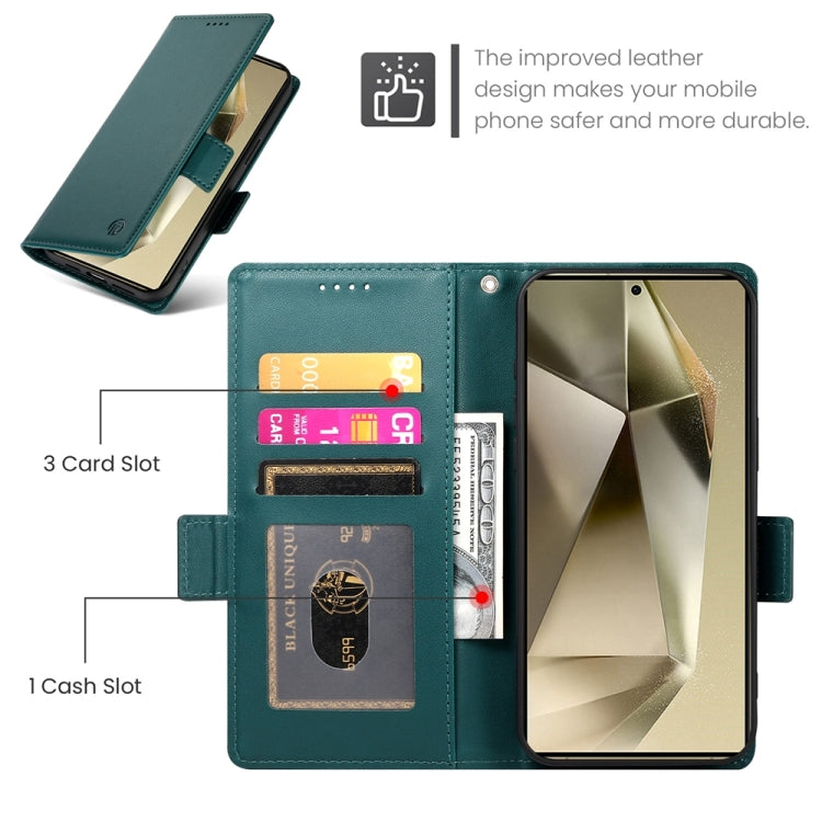 For Samsung Galaxy S24 Ultra 5G Side Buckle Magnetic Frosted Leather Phone Case