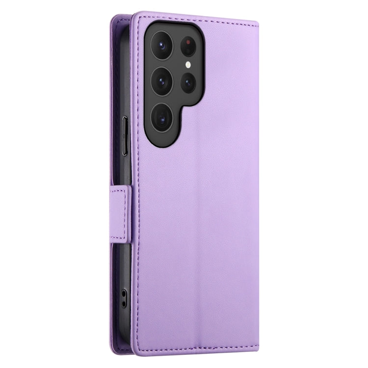For Samsung Galaxy S24 Ultra 5G Side Buckle Magnetic Frosted Leather Phone Case