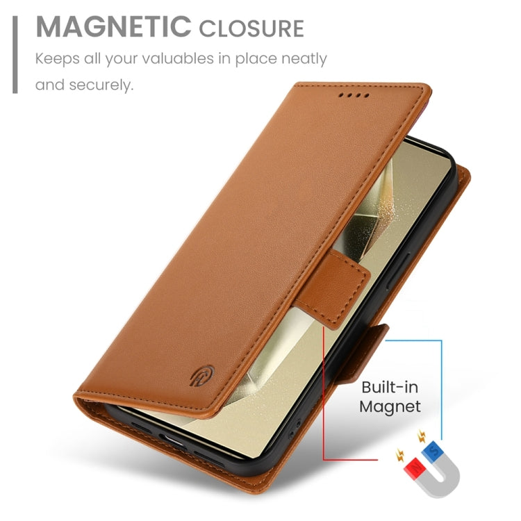 For Samsung Galaxy S24 Ultra 5G Side Buckle Magnetic Frosted Leather Phone Case