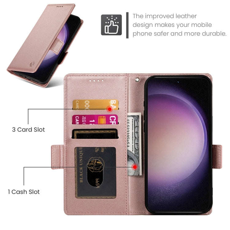 For Samsung Galaxy S23 5G Side Buckle Magnetic Frosted Leather Phone Case