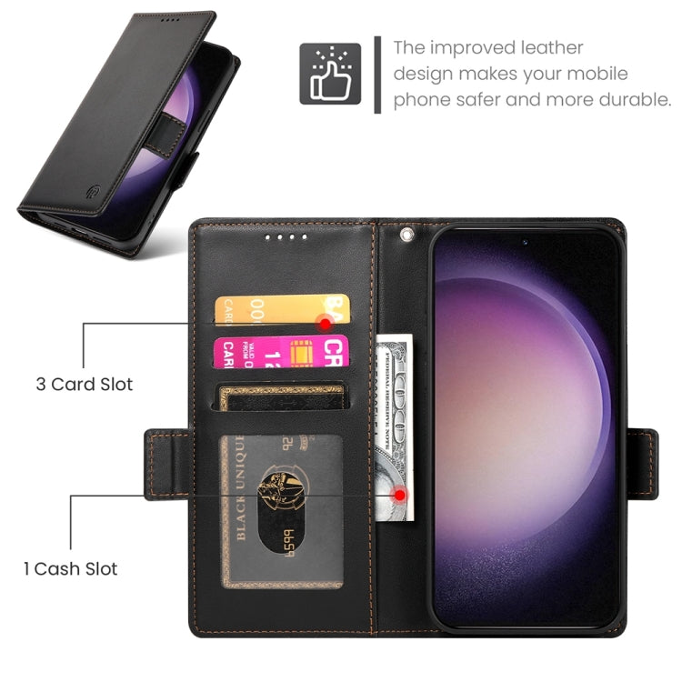For Samsung Galaxy S23 5G Side Buckle Magnetic Frosted Leather Phone Case