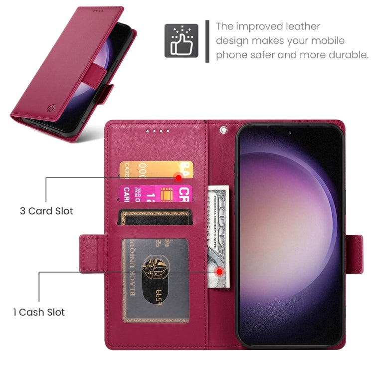 For Samsung Galaxy S23 5G Side Buckle Magnetic Frosted Leather Phone Case