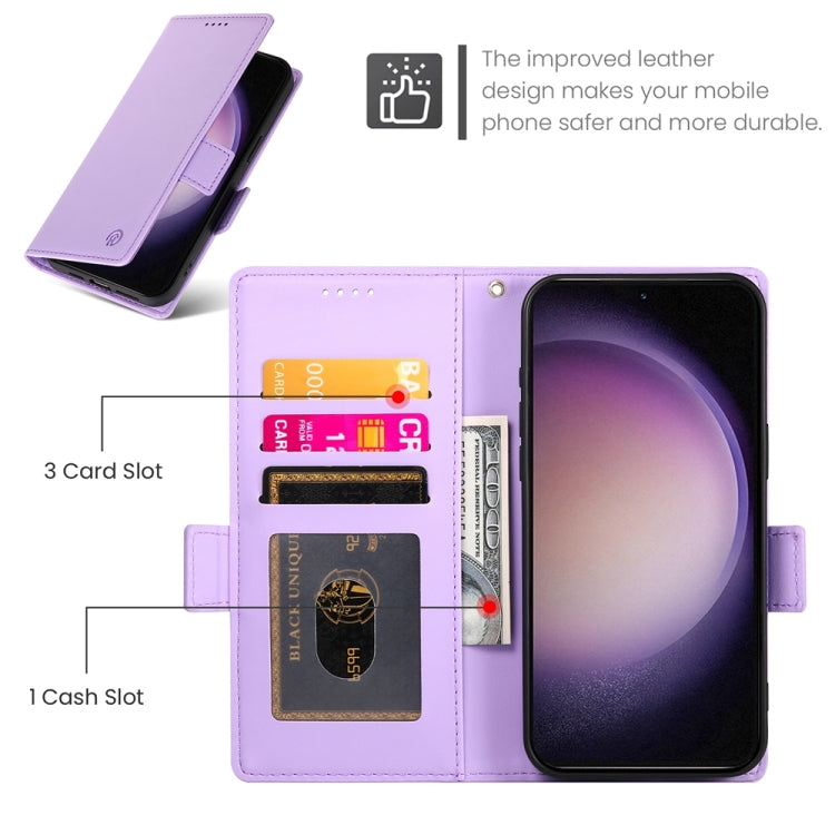 For Samsung Galaxy S23 5G Side Buckle Magnetic Frosted Leather Phone Case
