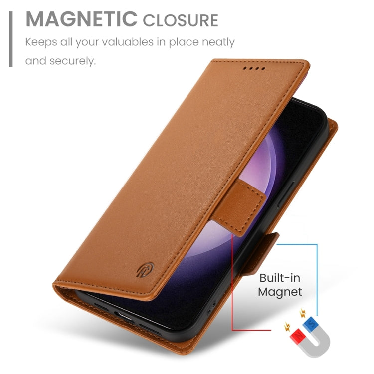 For Samsung Galaxy S23 5G Side Buckle Magnetic Frosted Leather Phone Case