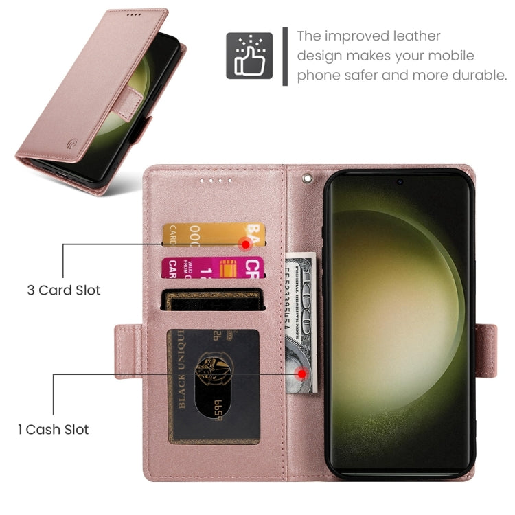 For Samsung Galaxy S23 Ultra 5G Side Buckle Magnetic Frosted Leather Phone Case