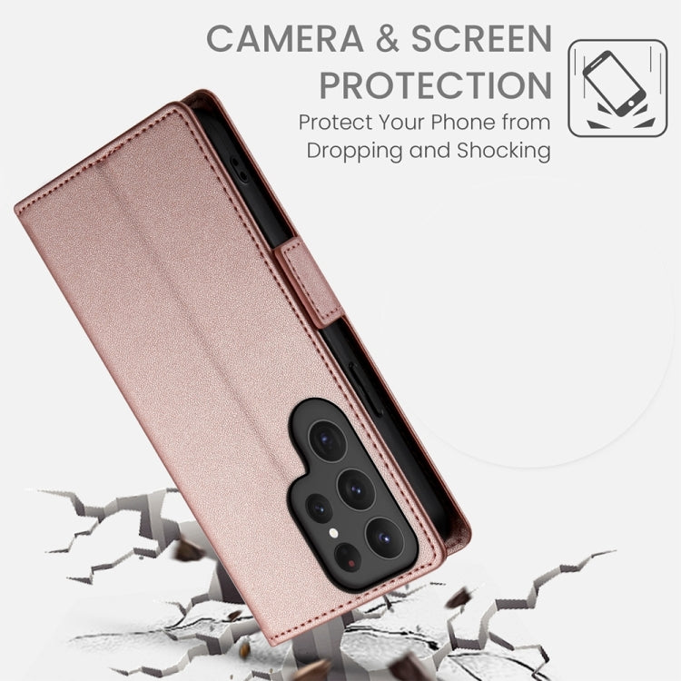 For Samsung Galaxy S23 Ultra 5G Side Buckle Magnetic Frosted Leather Phone Case