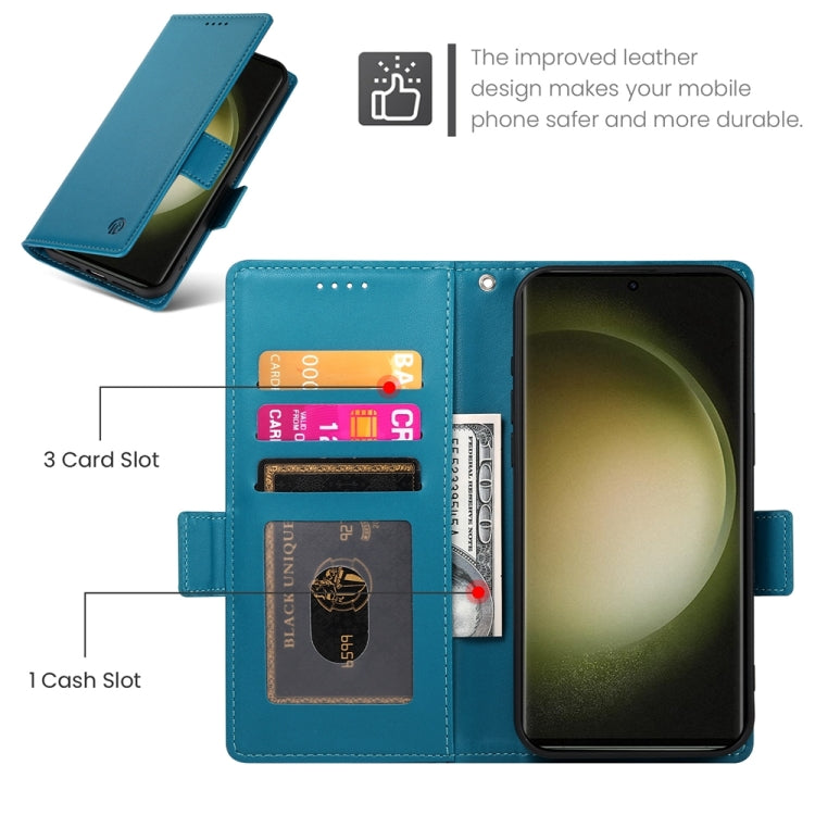 For Samsung Galaxy S23 Ultra 5G Side Buckle Magnetic Frosted Leather Phone Case