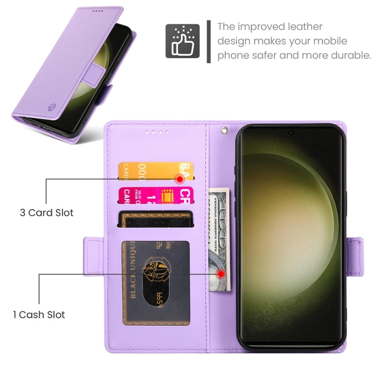 For Samsung Galaxy S23 Ultra 5G Side Buckle Magnetic Frosted Leather Phone Case
