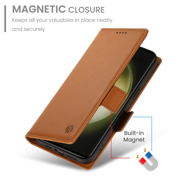For Samsung Galaxy S23 Ultra 5G Side Buckle Magnetic Frosted Leather Phone Case
