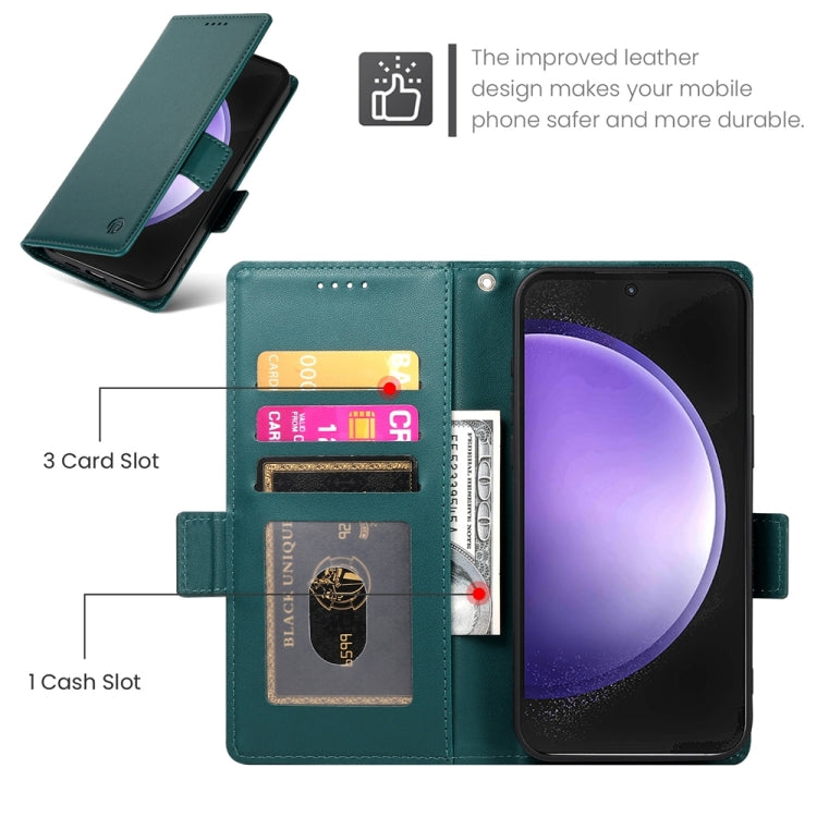 For Samsung Galaxy S23 FE 5G Side Buckle Magnetic Frosted Leather Phone Case