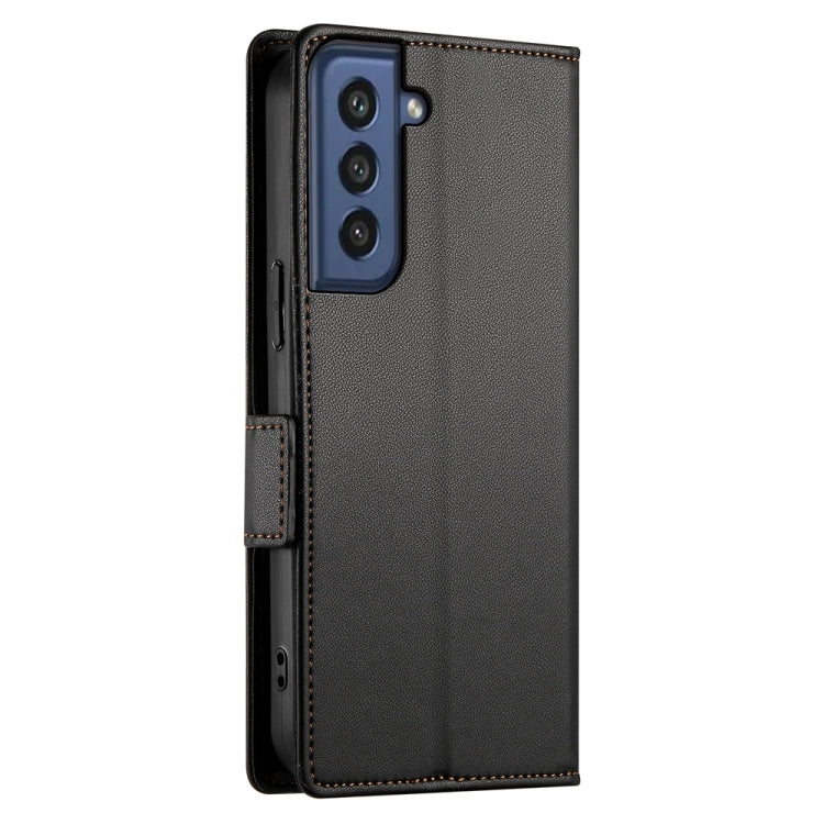 For Samsung Galaxy S21 FE 5G Side Buckle Magnetic Frosted Leather Phone Case