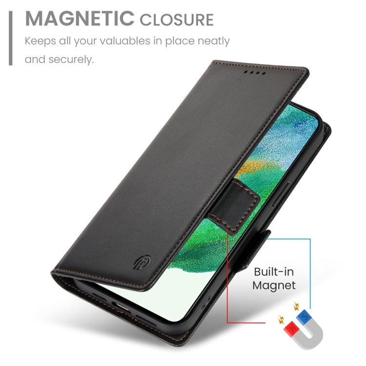 For Samsung Galaxy S21 FE 5G Side Buckle Magnetic Frosted Leather Phone Case