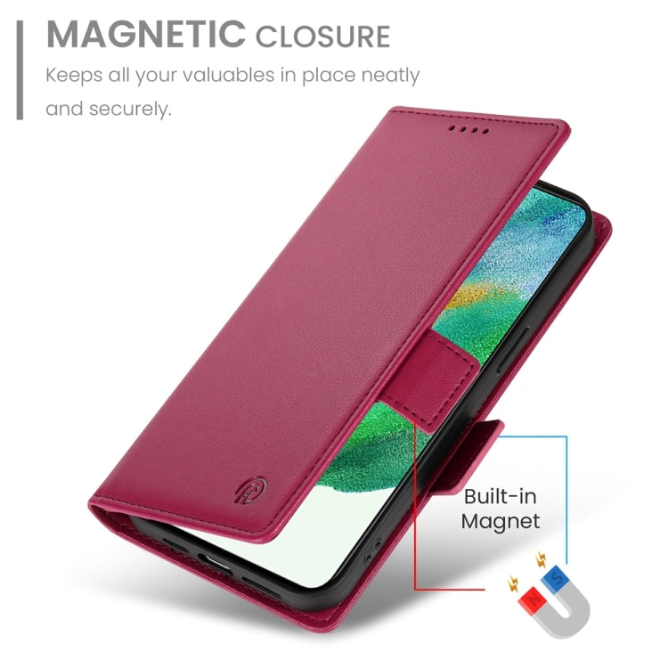 For Samsung Galaxy S21 FE 5G Side Buckle Magnetic Frosted Leather Phone Case