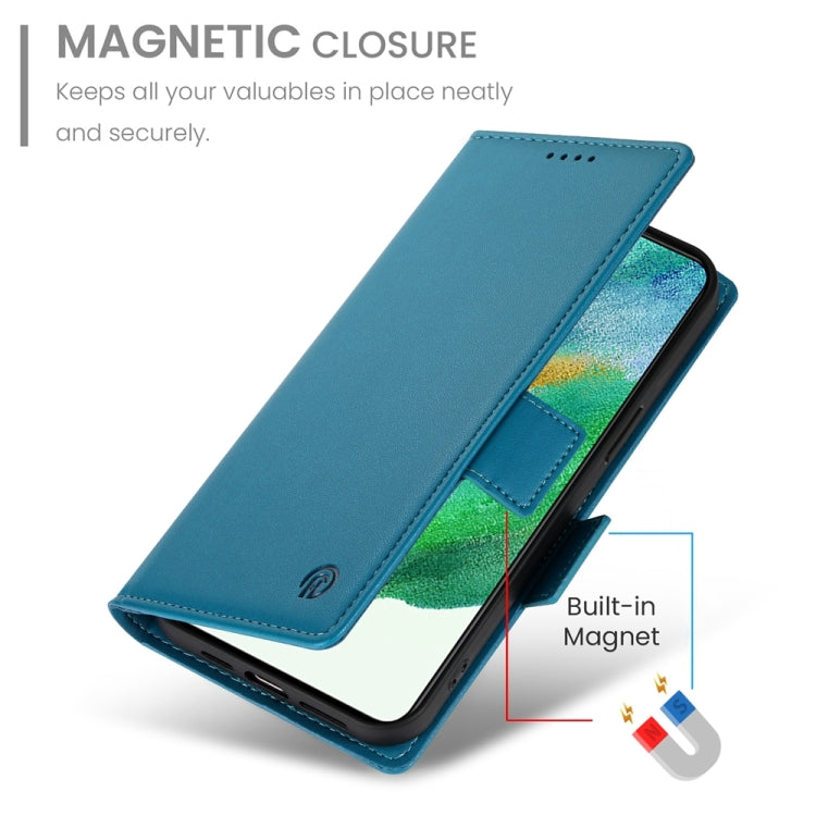 For Samsung Galaxy S21 FE 5G Side Buckle Magnetic Frosted Leather Phone Case