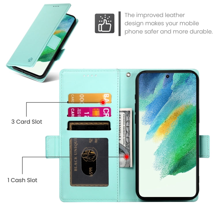 For Samsung Galaxy S21 FE 5G Side Buckle Magnetic Frosted Leather Phone Case