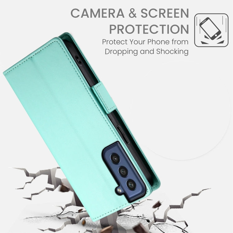 For Samsung Galaxy S21 FE 5G Side Buckle Magnetic Frosted Leather Phone Case
