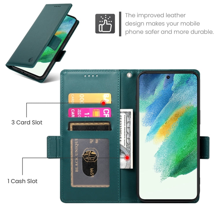 For Samsung Galaxy S21 FE 5G Side Buckle Magnetic Frosted Leather Phone Case
