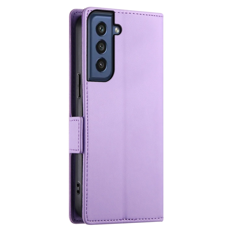For Samsung Galaxy S21 FE 5G Side Buckle Magnetic Frosted Leather Phone Case