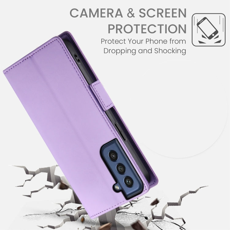 For Samsung Galaxy S21 FE 5G Side Buckle Magnetic Frosted Leather Phone Case