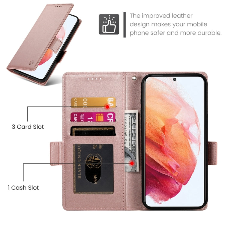 For Samsung Galaxy S21 5G Side Buckle Magnetic Frosted Leather Phone Case