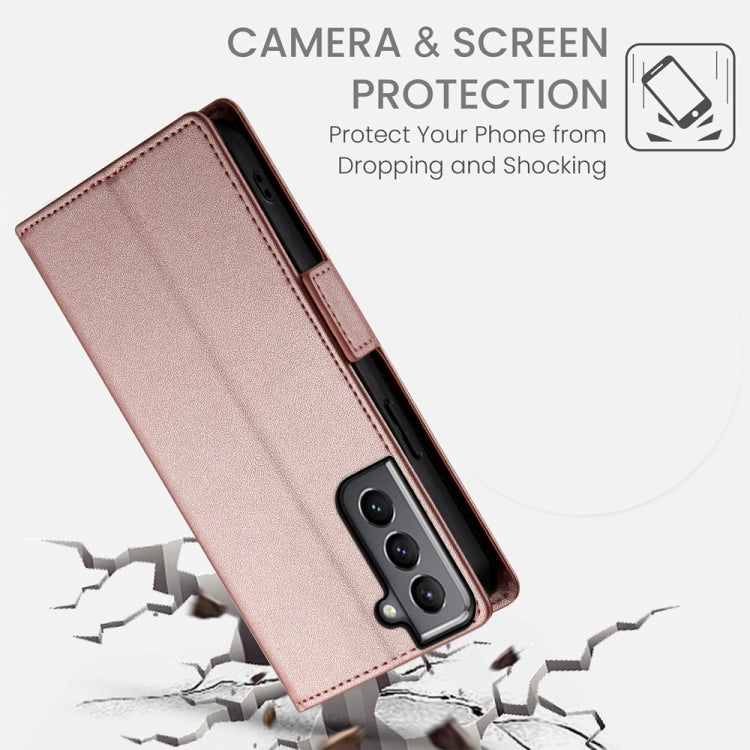 For Samsung Galaxy S21 5G Side Buckle Magnetic Frosted Leather Phone Case