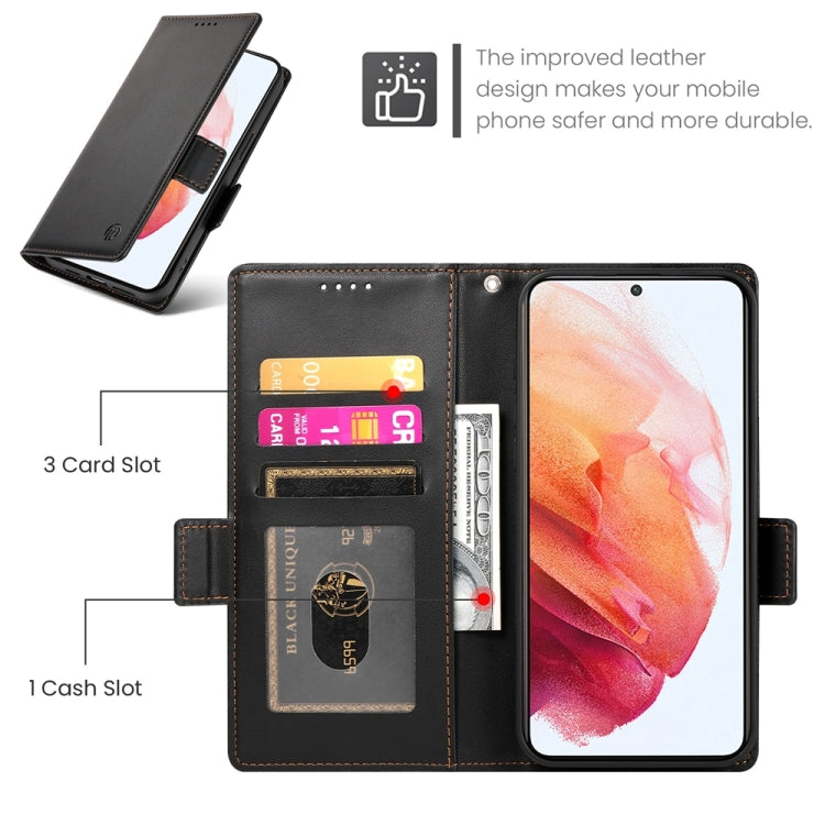 For Samsung Galaxy S21 5G Side Buckle Magnetic Frosted Leather Phone Case
