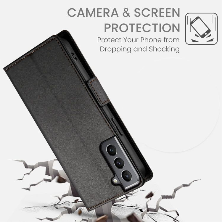 For Samsung Galaxy S21 5G Side Buckle Magnetic Frosted Leather Phone Case