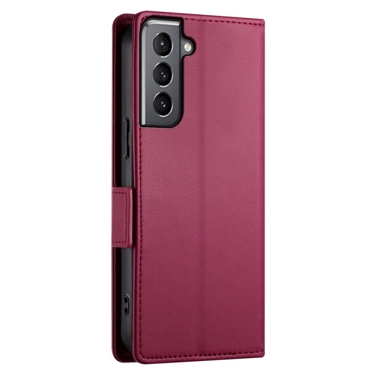 For Samsung Galaxy S21 5G Side Buckle Magnetic Frosted Leather Phone Case