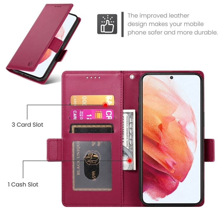 For Samsung Galaxy S21 5G Side Buckle Magnetic Frosted Leather Phone Case